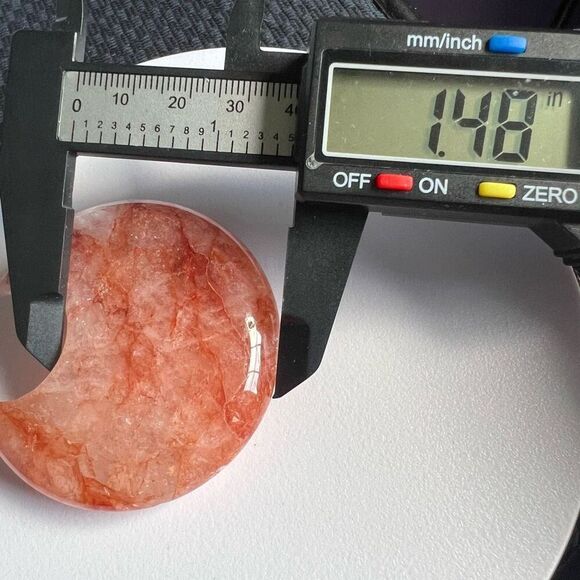 Fire Quartz Crystal Crescent Moon (4) - Picture 8 of 10